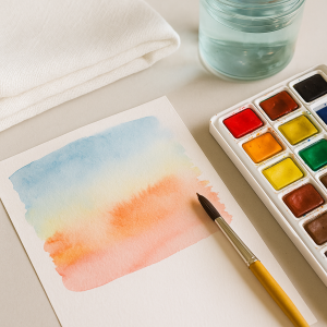 Imagen de una clase del curso de pintura acrílica para principiantes en Barcelona o Valencia