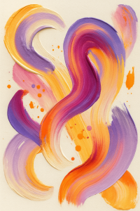 Alumna pintando arte abstracto