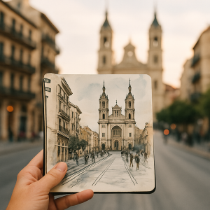 persona dibujando con rotuladores y acuarela en un cuaderno de sketching